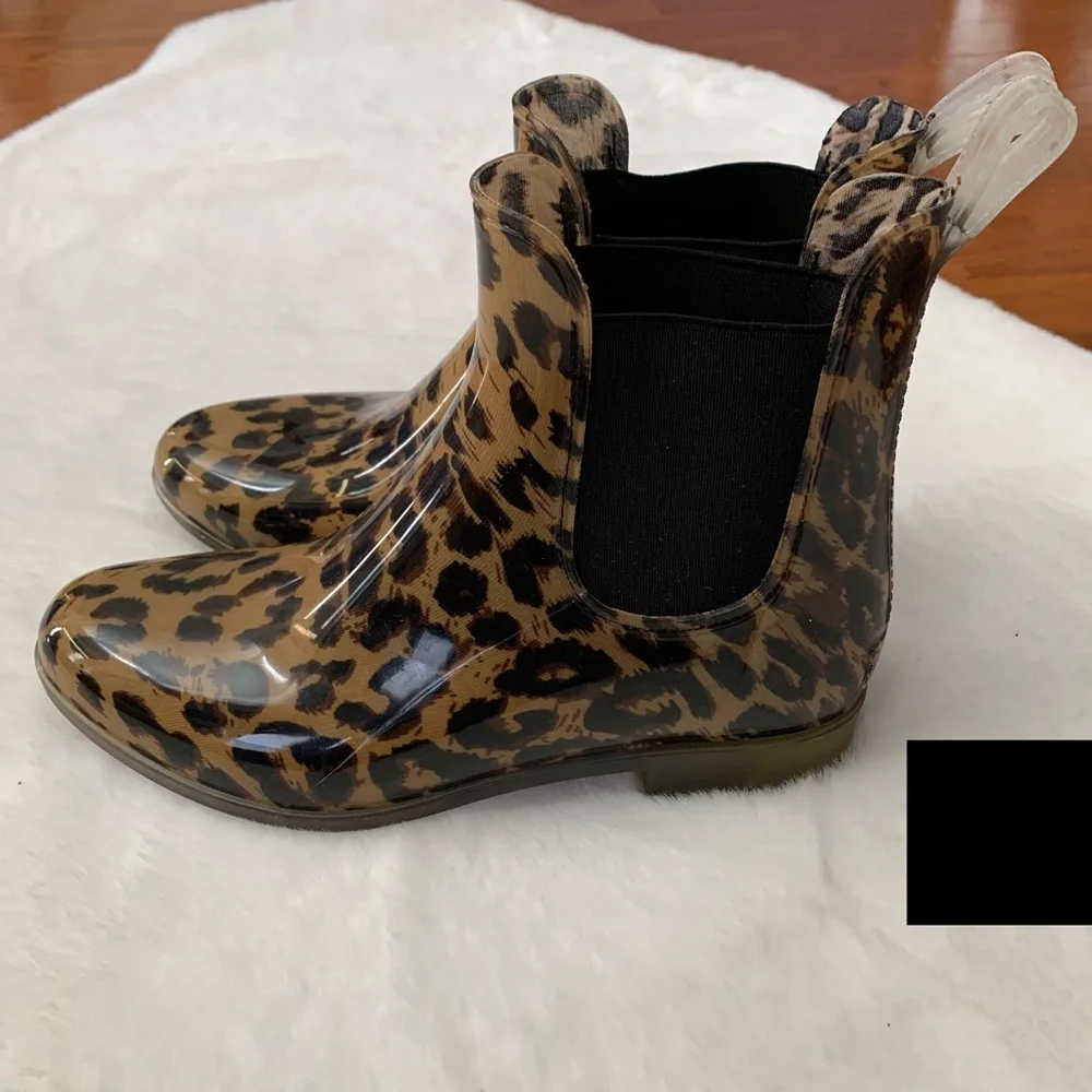 J. Crew Leopard Print Chelsea Rain Bootie - Picture 6 of 14